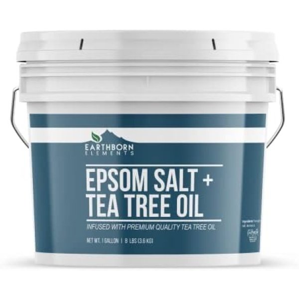 Earthborn Elements Tea Tree Epsom Salt (1 Gallon) Pure & Undiluted