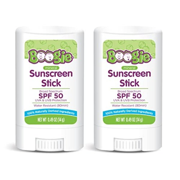 Baby Sunscreen Stick by Boogie Block, Mineral Sunscreen SPF 50, Travel Size