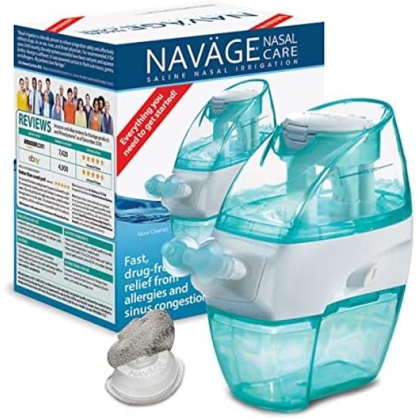 Navage Nasal Care Starter Bundle Nose Cleaner, 20 SaltPods, Plus Bonus 10