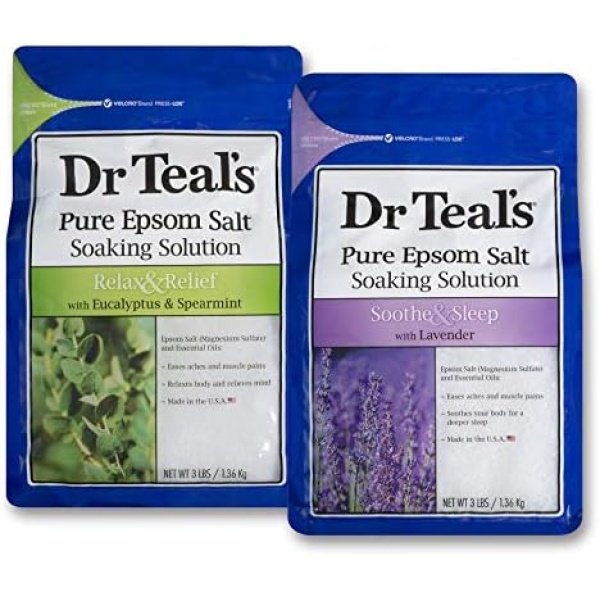 Dr Teal's Epsom Salt Bath Soaking Solution, Eucalyptus and Lavender, 2 Count