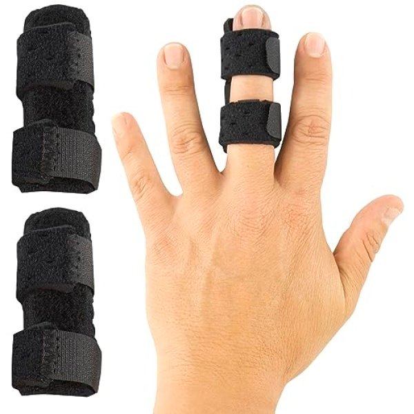 Vive Finger Splint (2 Pack) - Universal Finger Straightener - Broken and Trigger