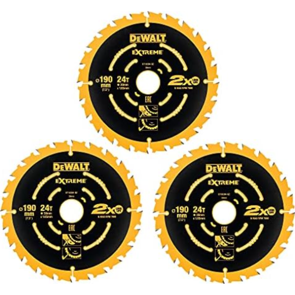 DEWALT Circular saw blades 3-piece pack 190 x 30, DT10399-QZ